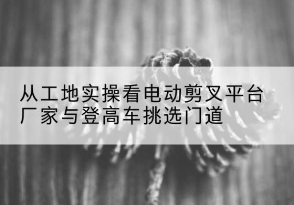 蒸湘电动剪叉升降平台厂家-从工地实操看电动剪叉平台厂家与登高车挑选门道